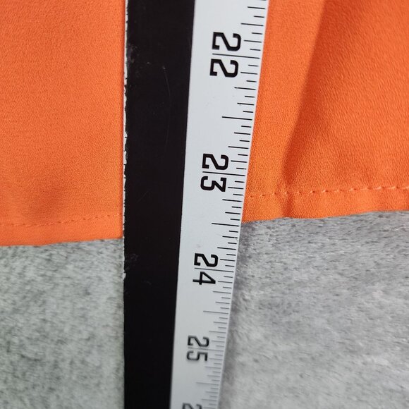 Women's Chaus V-Neck Long Sleeve Blouse Orange 100% Polyester Size S - Picture 9 of 10
